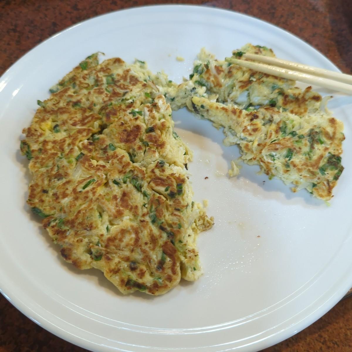 Omelet with wild greens