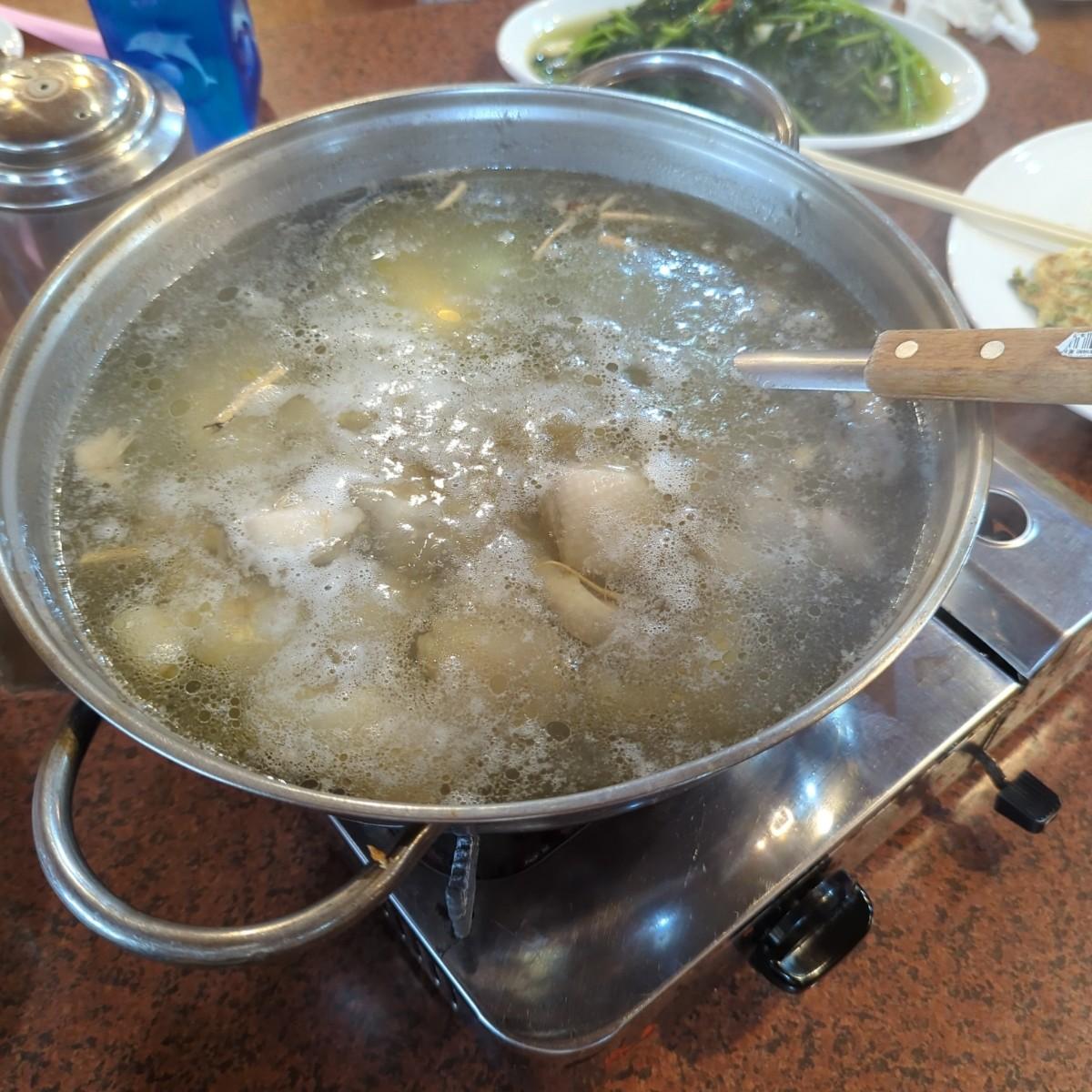 Chicken soup with herbs. Soothing